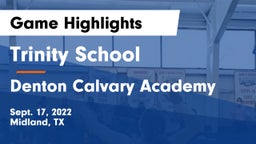 Trinity School  vs Denton Calvary Academy Game Highlights - Sept. 17, 2022