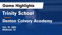 Trinity School  vs Denton Calvary Academy Game Highlights - Oct. 23, 2022