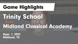 Trinity School  vs Midland Classical Academy Game Highlights - Sept. 1, 2023