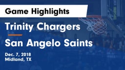 Trinity Chargers vs San Angelo Saints Game Highlights - Dec. 7, 2018