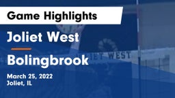 Joliet West  vs Bolingbrook  Game Highlights - March 25, 2022