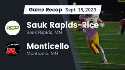 Recap: Sauk Rapids-Rice  vs. Monticello  2023