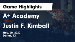 A Academy vs Justin F. Kimball  Game Highlights - Nov. 20, 2020