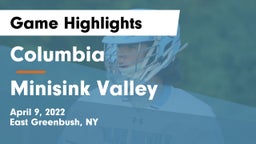 Columbia  vs Minisink Valley  Game Highlights - April 9, 2022