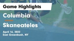 Columbia  vs Skaneateles  Game Highlights - April 16, 2022