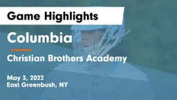 Columbia  vs Christian Brothers Academy  Game Highlights - May 3, 2022