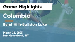 Columbia  vs Burnt Hills-Ballston Lake  Game Highlights - March 22, 2023