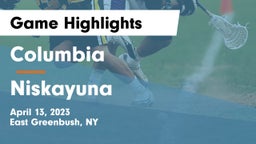 Columbia  vs Niskayuna  Game Highlights - April 13, 2023