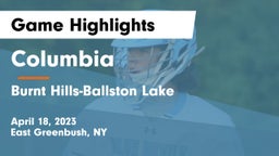 Columbia  vs Burnt Hills-Ballston Lake  Game Highlights - April 18, 2023