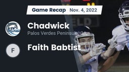 Recap: Chadwick  vs. Faith Babtist 2022