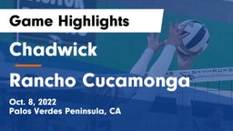 Chadwick  vs Rancho Cucamonga  Game Highlights - Oct. 8, 2022