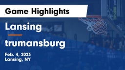 Lansing  vs trumansburg Game Highlights - Feb. 4, 2023