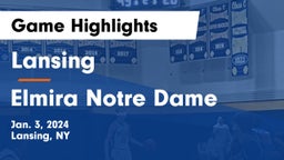 Lansing  vs Elmira Notre Dame Game Highlights - Jan. 3, 2024