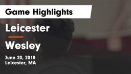 Leicester  vs Wesley Game Highlights - June 20, 2018