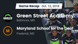 Recap: Green Street Academy  vs. Maryland School for the Deaf  2018