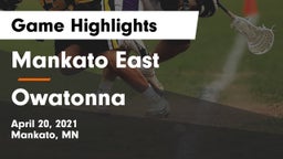 Mankato East  vs Owatonna  Game Highlights - April 20, 2021