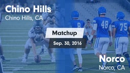 Matchup: Chino Hills High Sch vs. Norco  2016