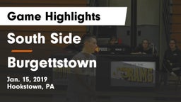 South Side  vs Burgettstown  Game Highlights - Jan. 15, 2019
