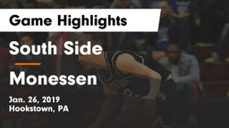 South Side  vs Monessen  Game Highlights - Jan. 26, 2019