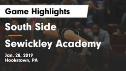 South Side  vs Sewickley Academy  Game Highlights - Jan. 28, 2019