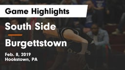 South Side  vs Burgettstown  Game Highlights - Feb. 8, 2019