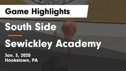 South Side  vs Sewickley Academy  Game Highlights - Jan. 3, 2020