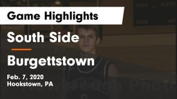 South Side  vs Burgettstown  Game Highlights - Feb. 7, 2020