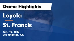 Loyola  vs St. Francis  Game Highlights - Jan. 10, 2022