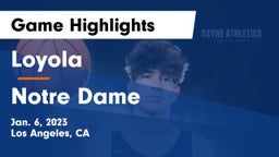 Loyola  vs Notre Dame  Game Highlights - Jan. 6, 2023
