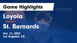 Loyola  vs St. Bernards Game Highlights - Oct. 21, 2023