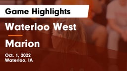 Waterloo West  vs Marion  Game Highlights - Oct. 1, 2022