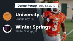Recap: University  vs. Winter Springs  2017