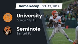 Recap: University  vs. Seminole  2017