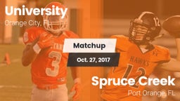 Matchup: University High vs. Spruce Creek  2017
