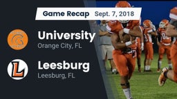 Recap: University  vs. Leesburg  2018
