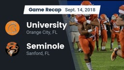 Recap: University  vs. Seminole  2018