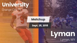 Matchup: University High vs. Lyman  2018