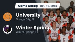 Recap: University  vs. Winter Springs  2018