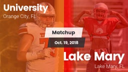 Matchup: University High vs. Lake Mary  2018