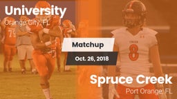 Matchup: University High vs. Spruce Creek  2018