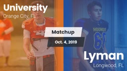Matchup: University High vs. Lyman  2019