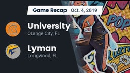Recap: University  vs. Lyman  2019