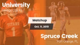 Matchup: University High vs. Spruce Creek  2019
