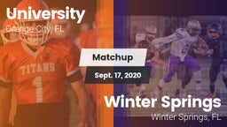 Matchup: University High vs. Winter Springs  2020