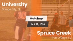 Matchup: University High vs. Spruce Creek  2020
