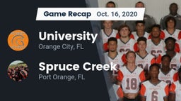 Recap: University  vs. Spruce Creek  2020