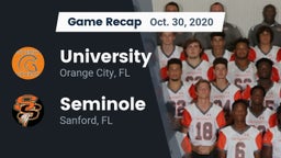 Recap: University  vs. Seminole  2020