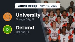 Recap: University  vs. DeLand  2020