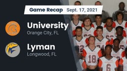Recap: University  vs. Lyman  2021
