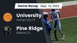 Recap: University  vs. Pine Ridge  2022